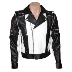 Michael Jackson Pepsi Black and White Leather Jacket