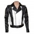 Michael Jackson Pepsi Black and White Leather Jacket