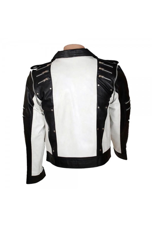 Michael Jackson Pepsi Black and White Leather Jacket Michael Jackson Pepsi Black and White Leather Jacket