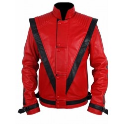 Michael Jackson Red Thriller Leather Jacket