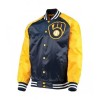 Milwaukee Brewers Blue and Yellow Satin Jacket Milwaukee Brewers Blue and Yellow Satin Jacket