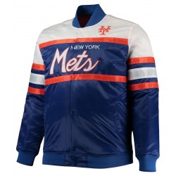 New York Mets Royal Blue and White Satin Jacket