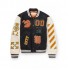 Off White Wool Black Varsity Jacket