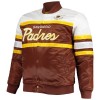San Diego Padres Brown and White Satin Jacket San Diego Padres Brown and White Satin Jacket