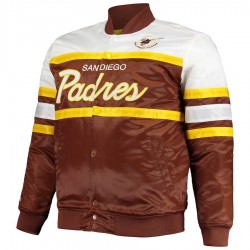 San Diego Padres Brown and White Satin Jacket