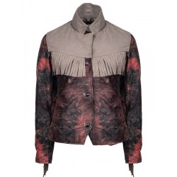 Sex Education Maeve Wiley Distressed Purple Leather Jacket
