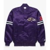 Starter Baltimore Ravens Satin Bomber Purple Jacket