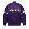 Starter Baltimore Ravens Satin Bomber Purple Jacket