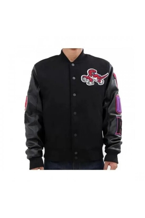Toronto Raptors Black Letterman Wool Jacket Toronto Raptors Black Letterman Wool Jacket