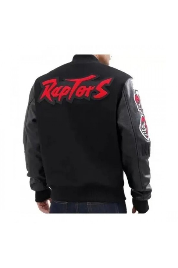 Toronto Raptors Black Letterman Wool Jacket Toronto Raptors Black Letterman Wool Jacket