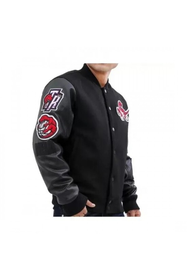 Toronto Raptors Black Letterman Wool Jacket Toronto Raptors Black Letterman Wool Jacket