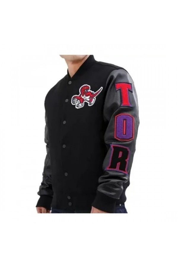 Toronto Raptors Black Letterman Wool Jacket Toronto Raptors Black Letterman Wool Jacket
