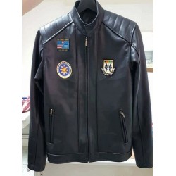 US Coast Guard Black Leather Jacket