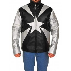 Vanilla Ice Word to Your Mother Silver and Black Leather Jacket