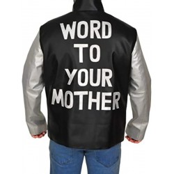 Vanilla Ice Word to Your Mother Silver and Black Leather Jacket