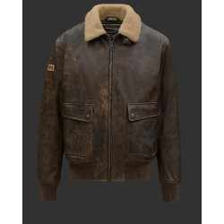 Vladimir Putin Inspired Leather Bomber Jacket