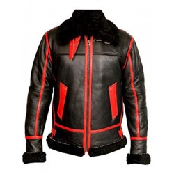 WWII B3 Pilot Black Leather Jacket