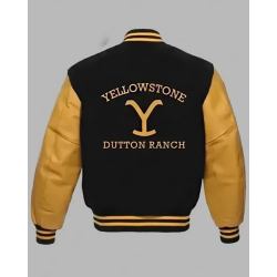 Yellowstone Black and Yellow Varsity Jacket 