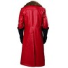 Holiday Christmas Red Long Leather Overcoat Holiday Christmas Red Long Leather Overcoat