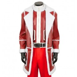 J.K. Simmons Red One Santa Claus Leather Coat