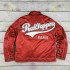 Red Peppers Satin Trucker Jacket – Bold & Stylish Red Outerwear for Winter