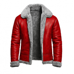 Red Shearling A2 Bomber Jacket