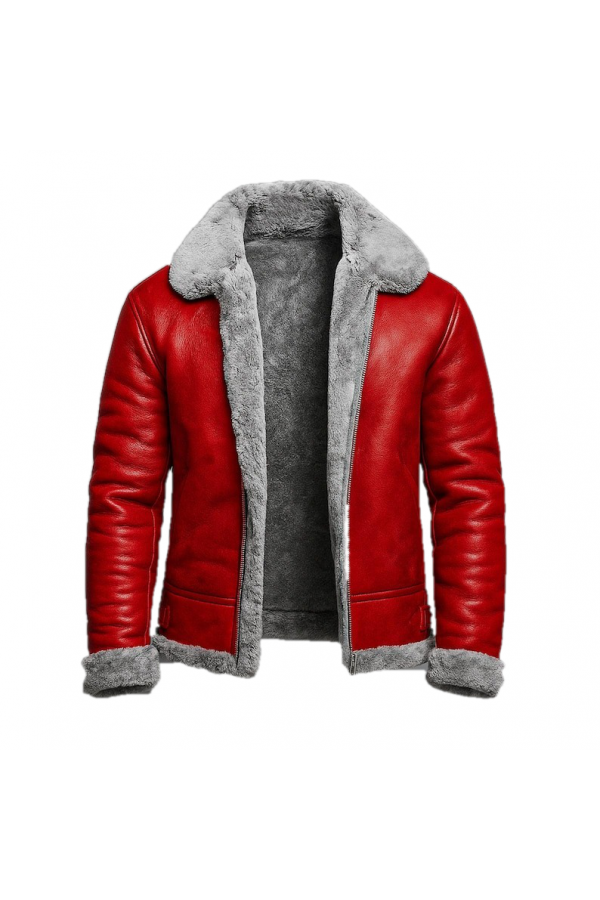 Red Shearling A2 Bomber Jacket