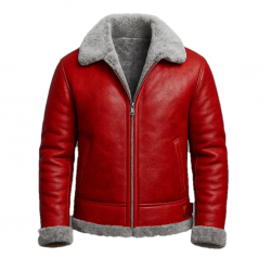 Red Shearling A2 Bomber Jacket