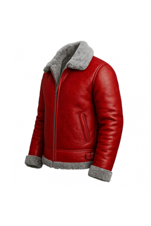 Red Shearling A2 Bomber Jacket
