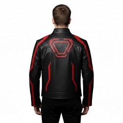TRON Ares Inspired Black & Red Leather Jacket