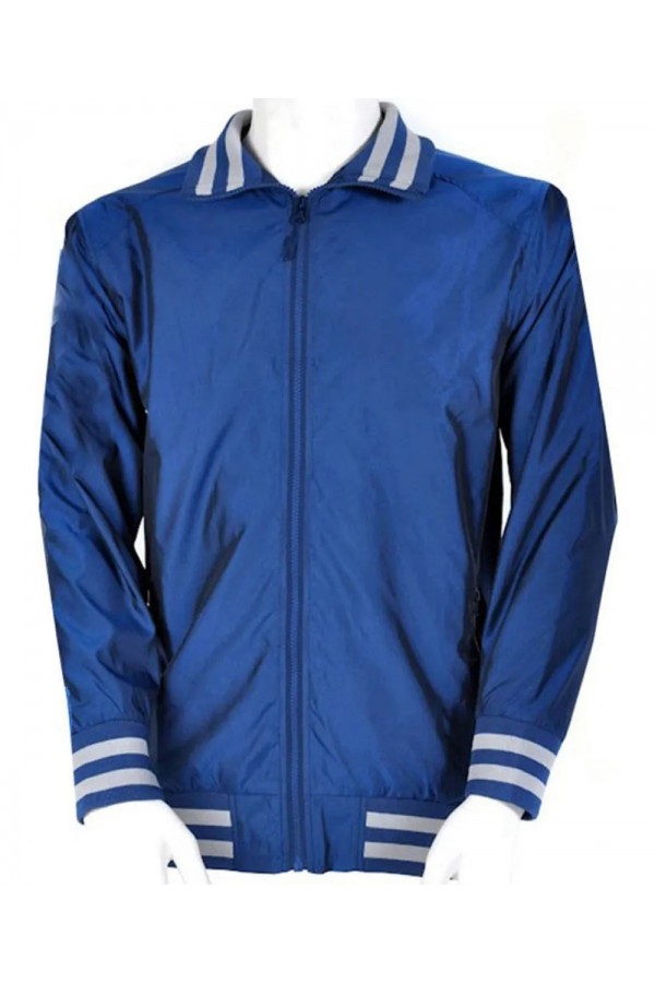 Blue Neighborhood Watch Jacket – Satin Bomber Style Blue Neighborhood Watch Jacket – Satin Bomber Style