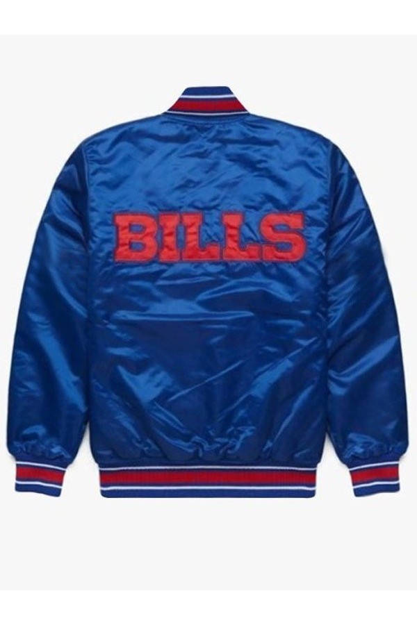 Bills Gameday Bomber Satin Blue Jacket