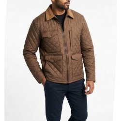 Kevin Costner Yellowstone Season 4 John Dutton Brown Quilted Jacket