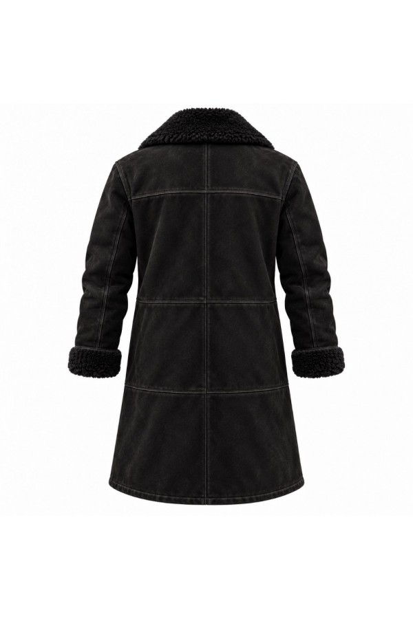 The Walking Dead Dead City S3 Negan Black Shearling Coat