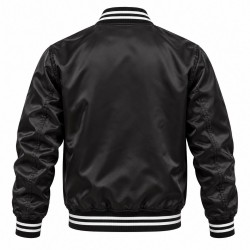 GTA VI Jason Duval Black Satin Bomber Jacket