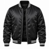 GTA VI Jason Duval Black Satin Bomber Jacket