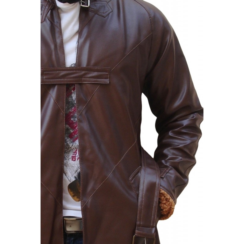 Watch Dogs Coat Jacket | Aiden Pearce Trench Coat in Leather